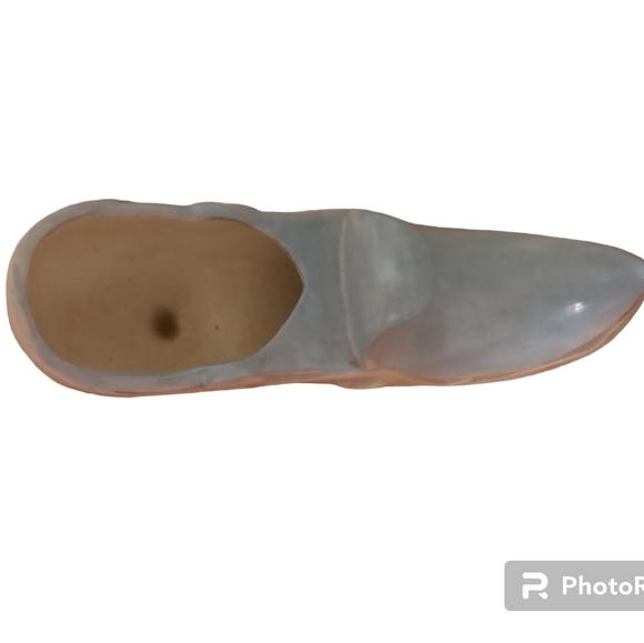 Vintage Porcelain Victorian Shoe Light Blue And White - Picture 3 of 6